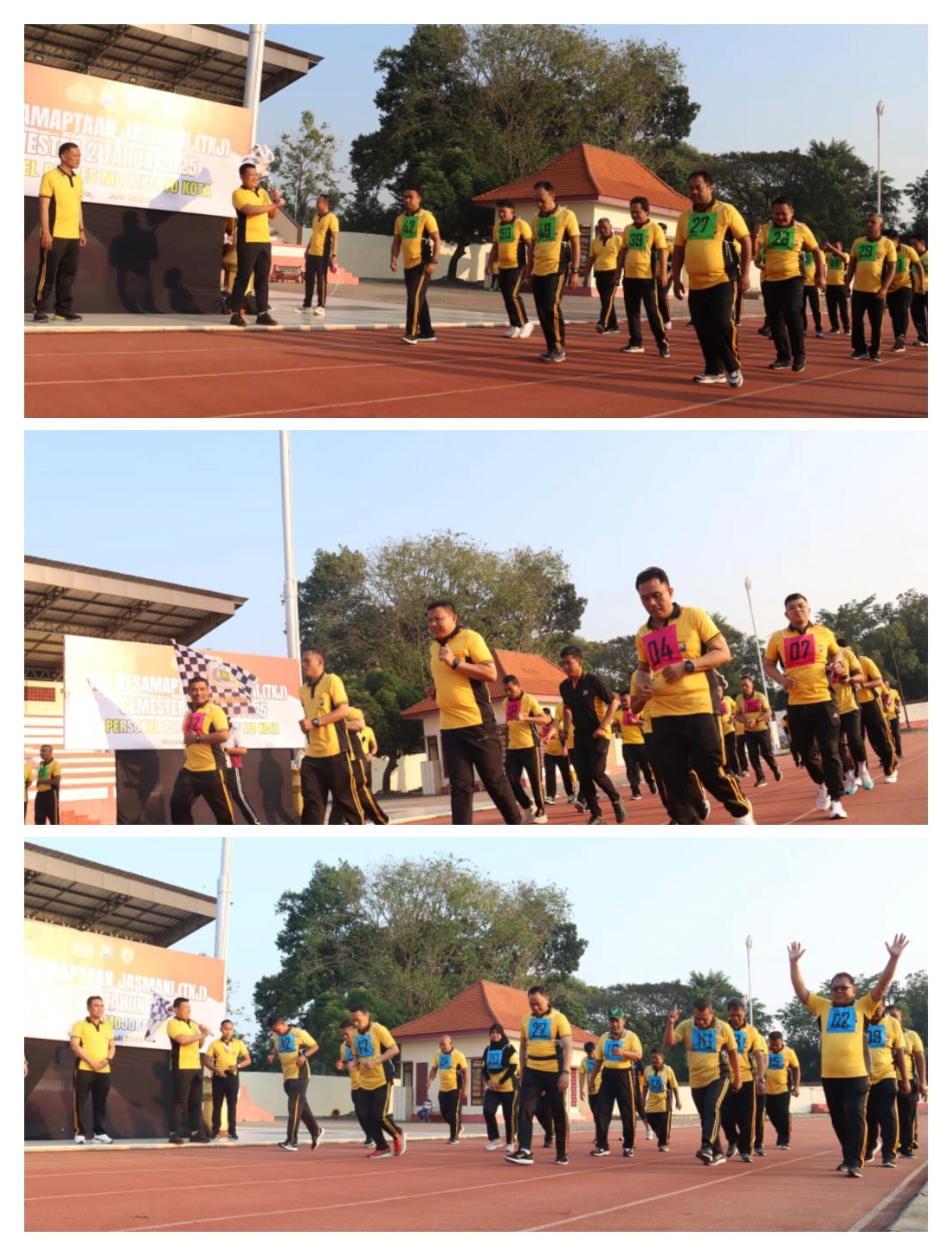 Kapolres Mojokerto Kota Tinjau Langsung Proses Tes Kesamaptaan Jasmani (TKJ) Guna Evaluasi Kesiapan Fisik Personel