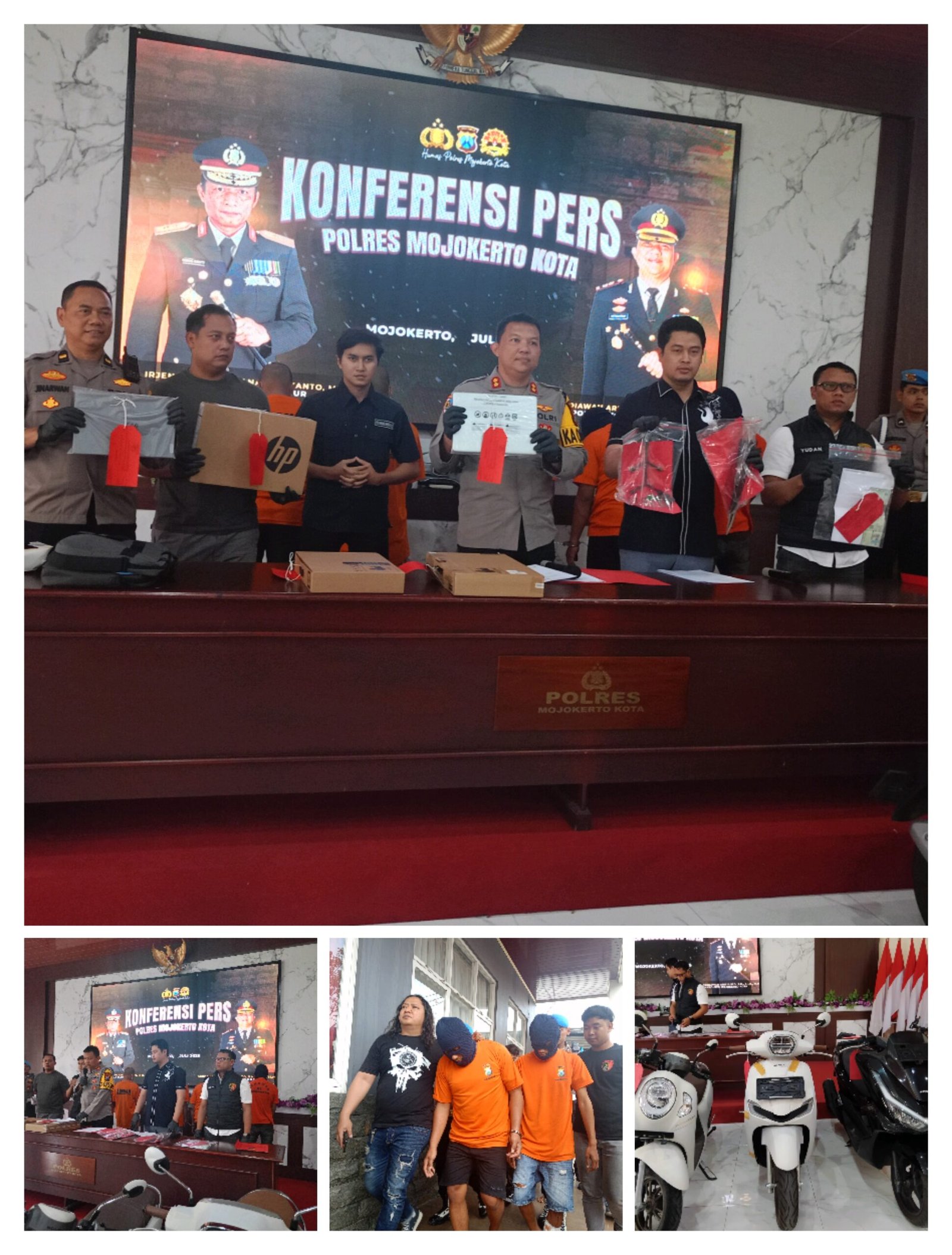 Polres Mojokerto Kota Berhasil Menggulung Residivis Curanmor dan Pencuri Laptop