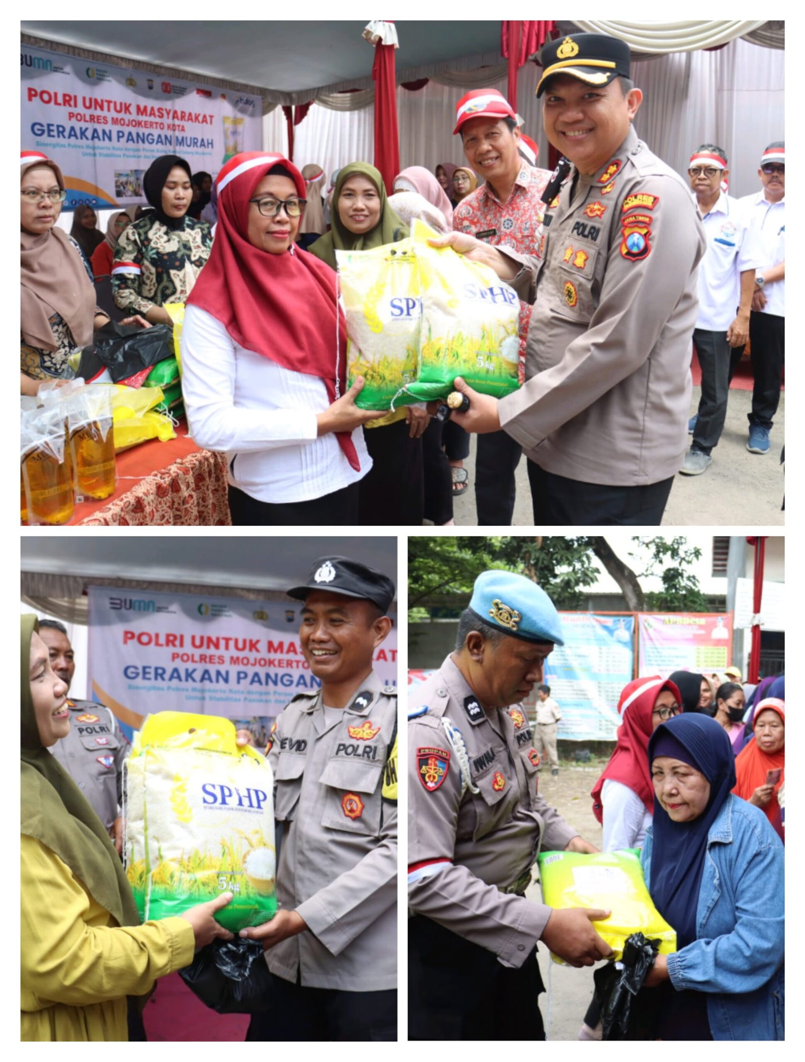 Gerakan Pangan Murah Polres Mojokerto Kota, Sekejap 3 Ton Beras Terjual