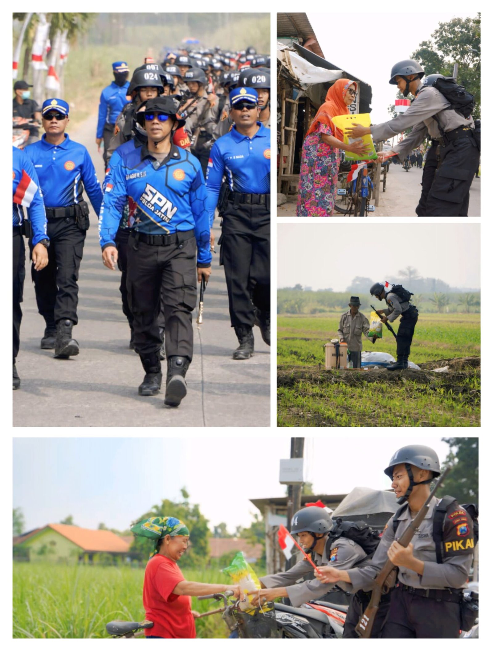 Tanamkan Nasionalisme 247 Siswa SPN Polda Jatim Gelar Ekspedisi Darat, Bagikan 800 Bendera dan Bansos