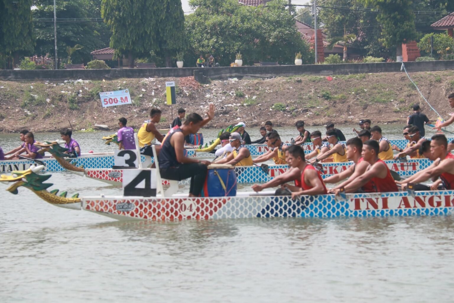 Mojokerto Menjadi Tuan Rumah Lomba Dayung Perahu Naga yang Digagas Institusi TNI Dalam Menyambut HUT TNI ke-80