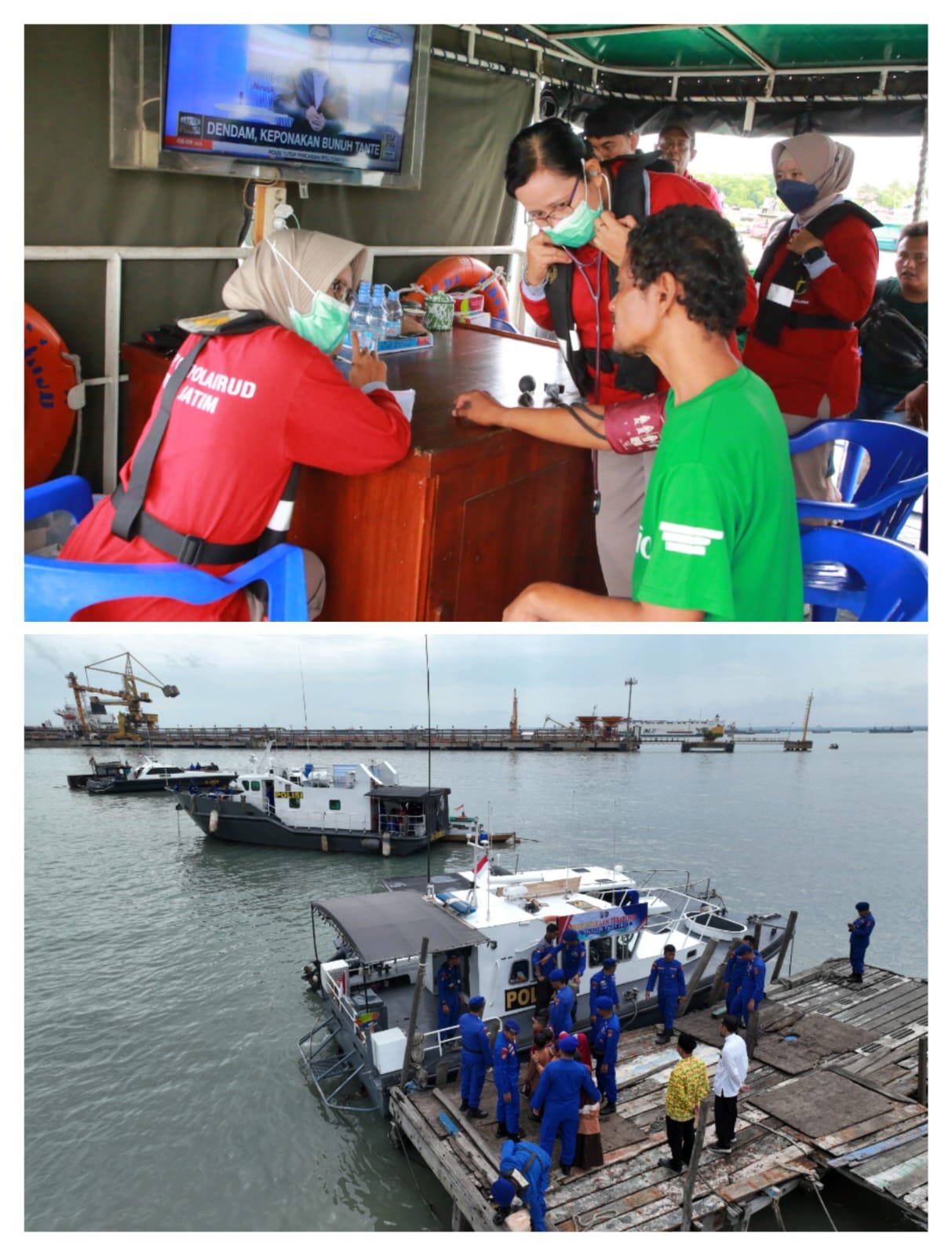 Cepat Dekat dan Bersahabat Ditpolairud Polda Jatim Gelar Perpustakaan dan Klinik Terapung