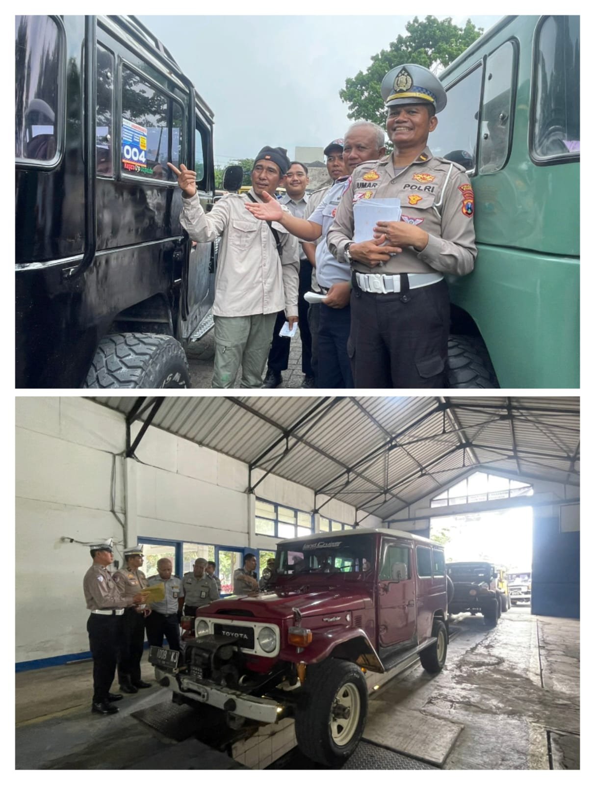Cegah Kecelakaan, Satlantas Polres Malang Gelar Ramp Check Jeep Wisata Bromo