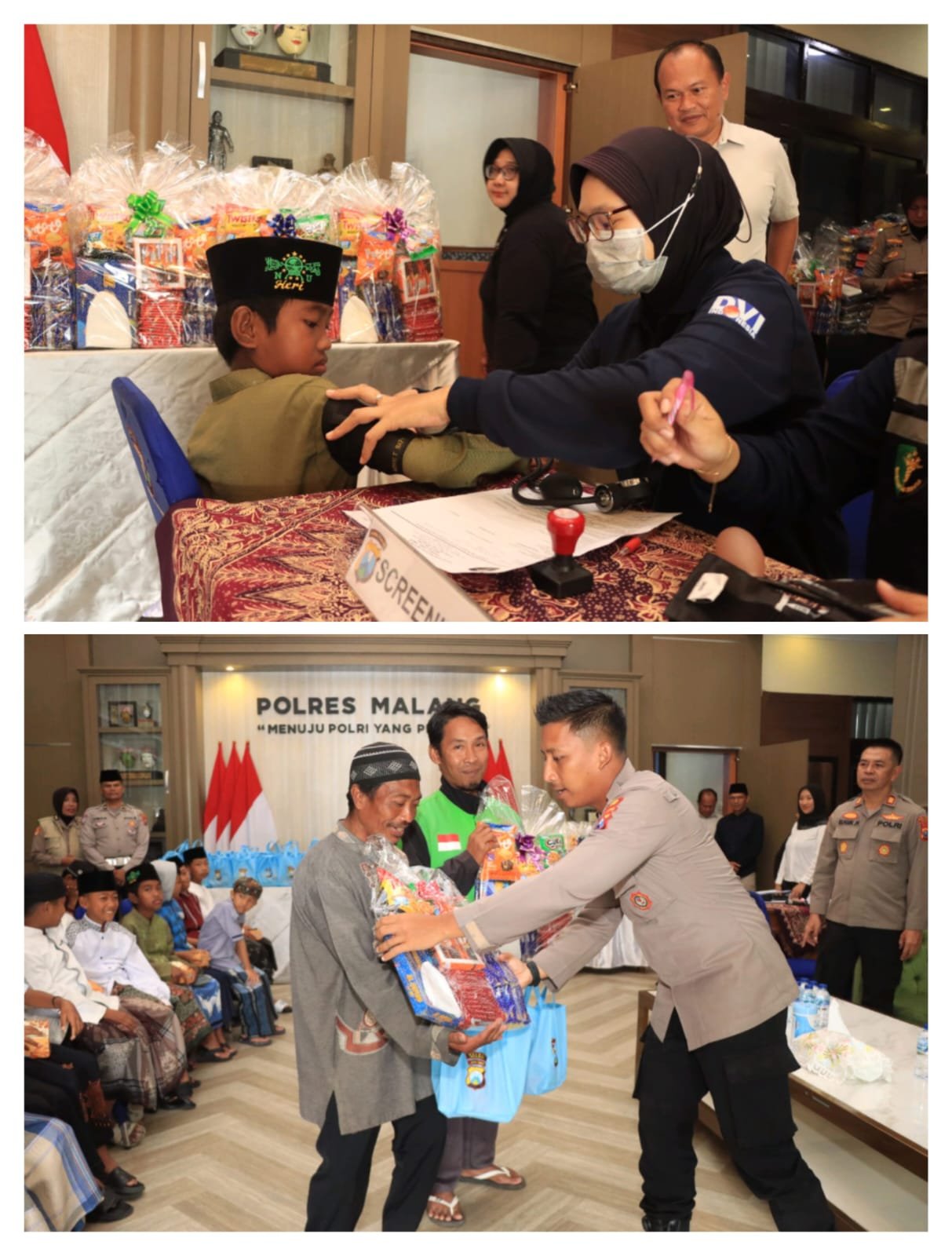 Polres Malang Gelar Khitan Massal Gratis, Puluhan Anak Dapat Bingkisan dan Sembako