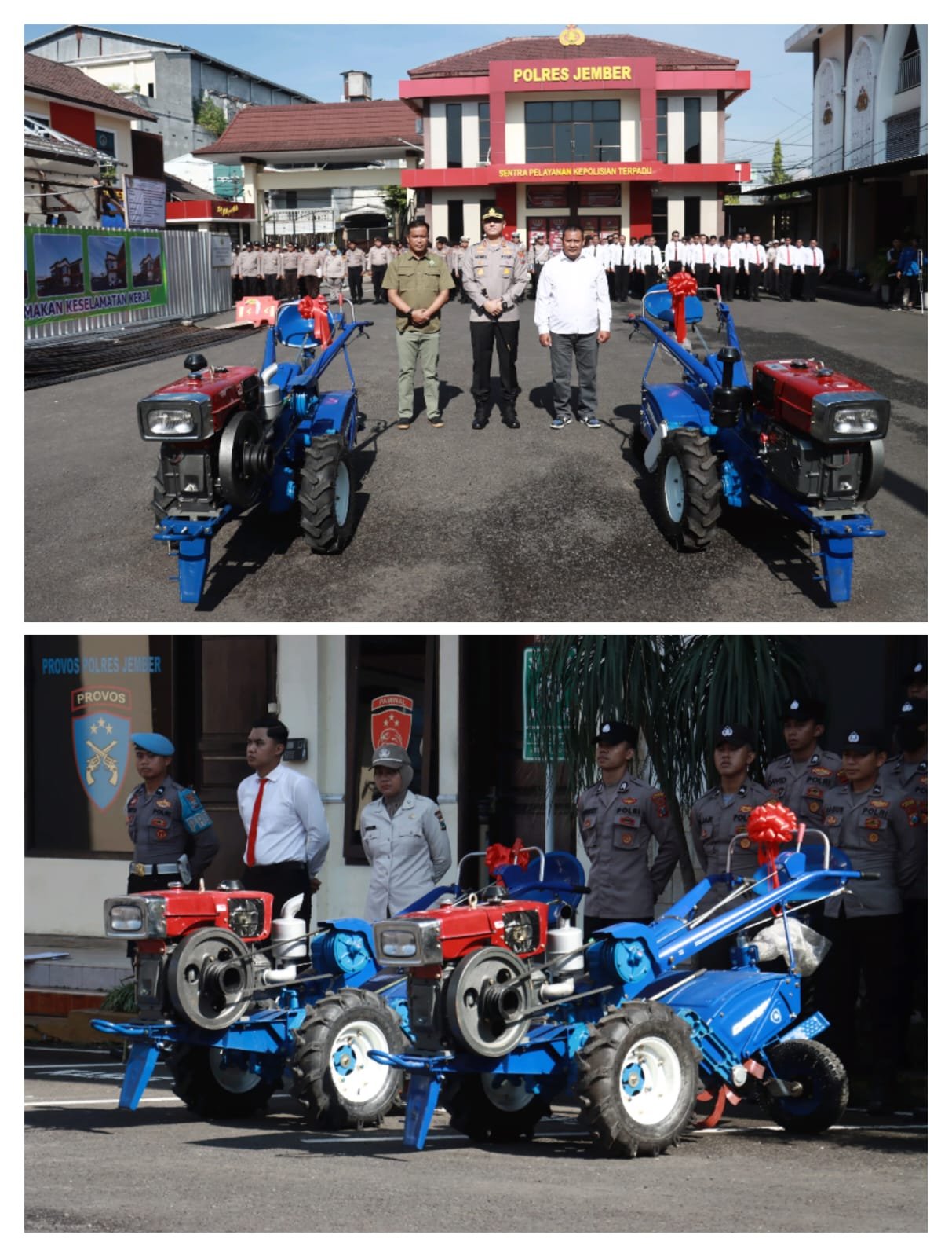 Kapolres Jember Serahkan 2 Unit Traktor Dukung Ketahanan Pangan