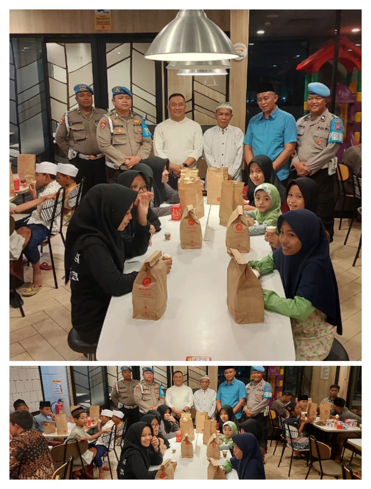 Polresta Sidoarjo Berbagi, Ajak Anak Yatim Makan Malam Bergizi