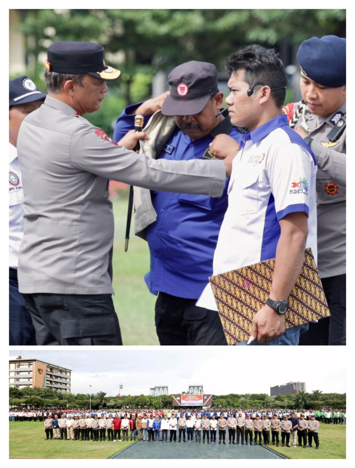 Polda Jatim Bersama Serikat Pekerja dan Buruh Gelar Apel Kebangsaan Jaga Stabilitas Kamtibmas